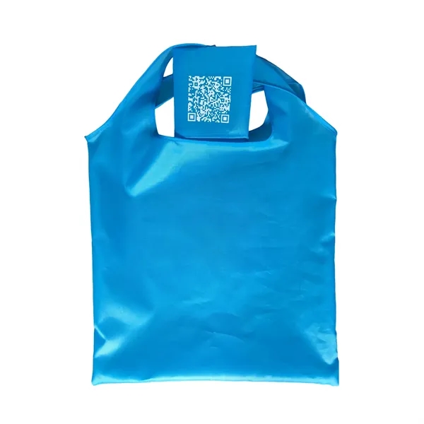Polyester reusable foldable tote shopping bag + 1 color silkscreen imprint... from ASI 37218 Athena Promo (tm)
