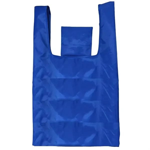 190T Polyester reusable foldable tote shopping bag with imprint... from ASI 37218 Athena Promo (tm)
