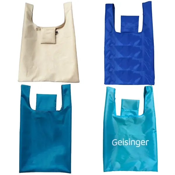210D Oxford reusable foldable tote shopping bag + 1 color silkscreen... from ASI 37218 Athena Promo (tm)