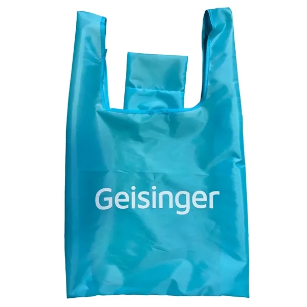 210D Oxford reusable foldable tote shopping bag + 1 color silkscreen... from ASI 37218 Athena Promo (tm)