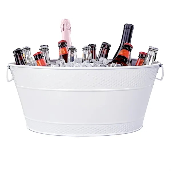 Premium Colt oval beverage bucket.  Bright white finish with elegant... from ASI 39839 BrekX