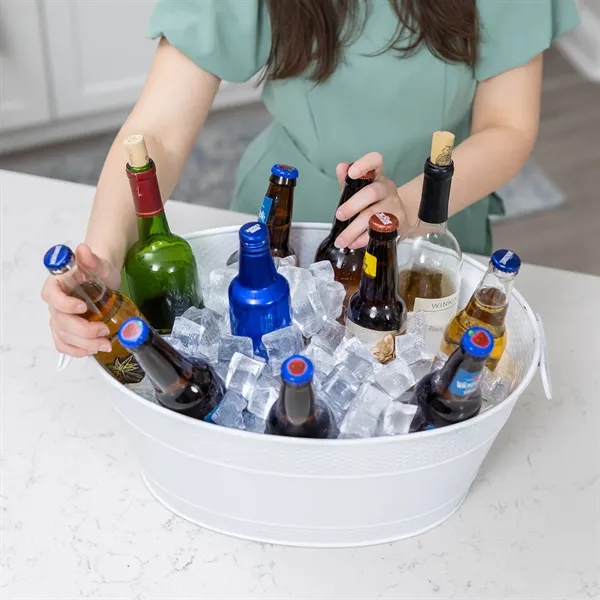 Premium Colt oval beverage bucket.  Bright white finish with elegant... from ASI 39839 BrekX