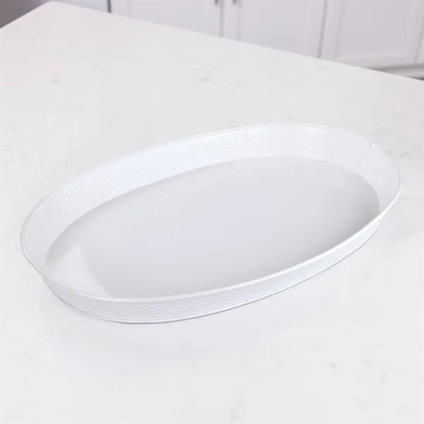Metal serving tray for drinks, food, or display.  Oval in... from ASI 39839 BrekX