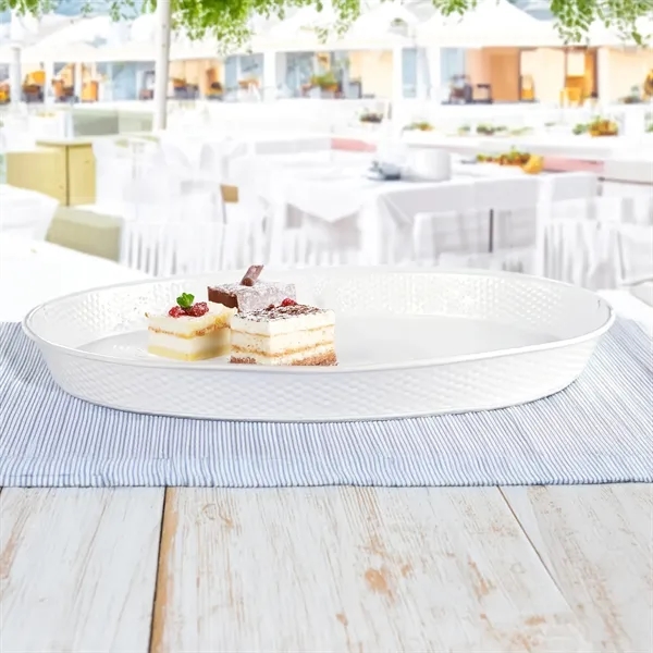 Metal serving tray for drinks, food, or display.  Oval in... from ASI 39839 BrekX