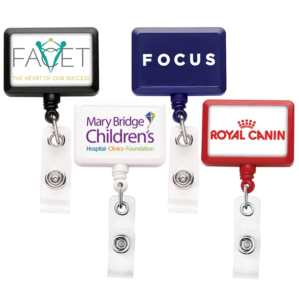 JUMBO retractable badge reel in solid colors, belt clip back... from ASI 49470 DEVARA