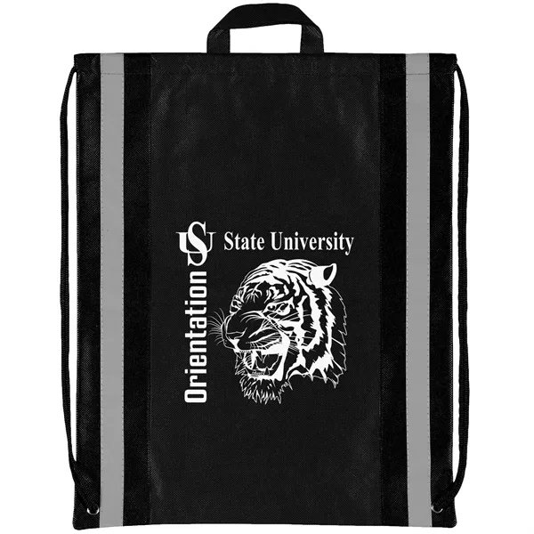 Non-Woven Backpack with two 1" wide reflective safety stripes and sturdy... from ASI 37940 Bag Makers Inc