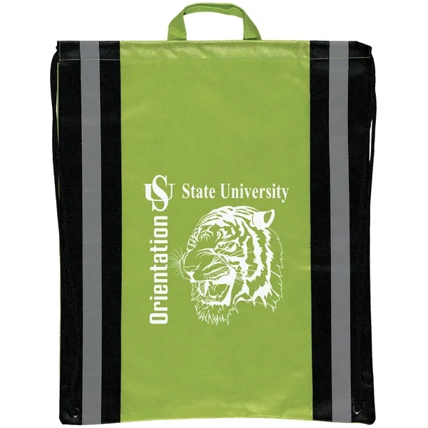 Non-Woven Backpack with two 1" wide reflective safety stripes and sturdy... from ASI 37940 Bag Makers Inc