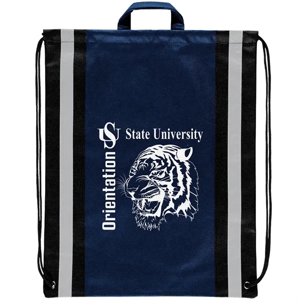 Non-Woven Backpack with two 1" wide reflective safety stripes and sturdy... from ASI 37940 Bag Makers Inc