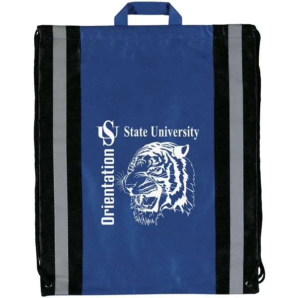 Non-Woven Backpack with two 1" wide reflective safety stripes and sturdy... from ASI 37940 Bag Makers Inc