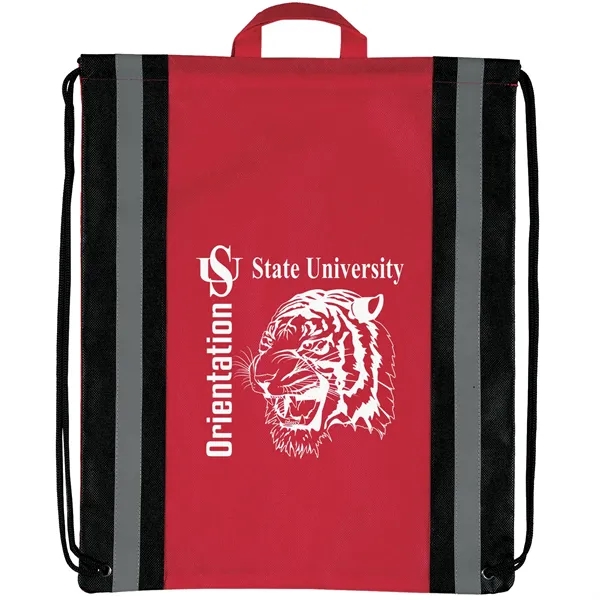 Non-Woven Backpack with two 1" wide reflective safety stripes and sturdy... from ASI 37940 Bag Makers Inc