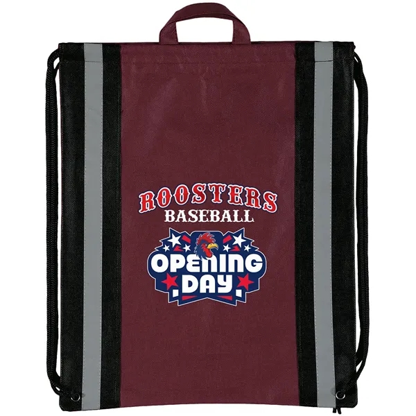 Non-Woven Backpack with two 1" wide reflective safety stripes and sturdy... from ASI 37940 Bag Makers Inc