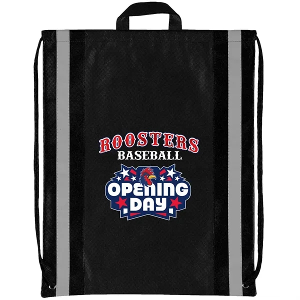 Non-Woven Backpack with two 1" wide reflective safety stripes and sturdy... from ASI 37940 Bag Makers Inc