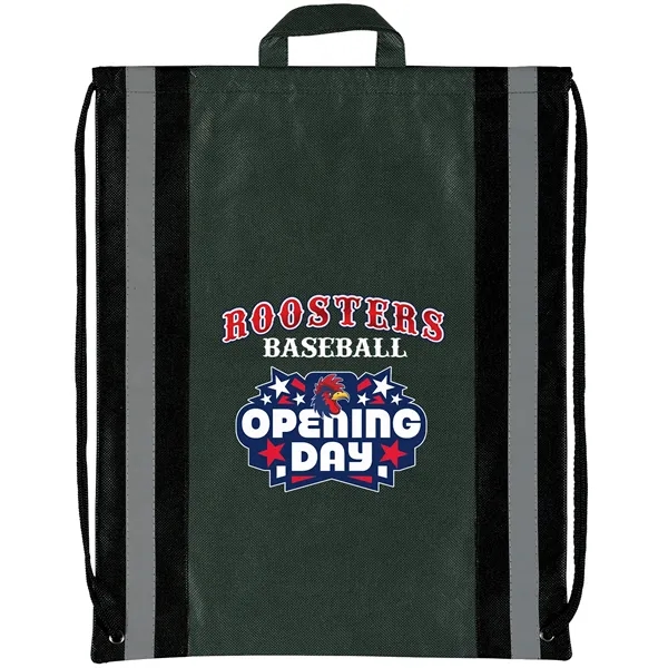Non-Woven Backpack with two 1" wide reflective safety stripes and sturdy... from ASI 37940 Bag Makers Inc