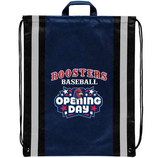 Non-Woven Backpack with two 1" wide reflective safety stripes and sturdy... from ASI 37940 Bag Makers Inc