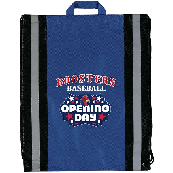 Non-Woven Backpack with two 1" wide reflective safety stripes and sturdy... from ASI 37940 Bag Makers Inc