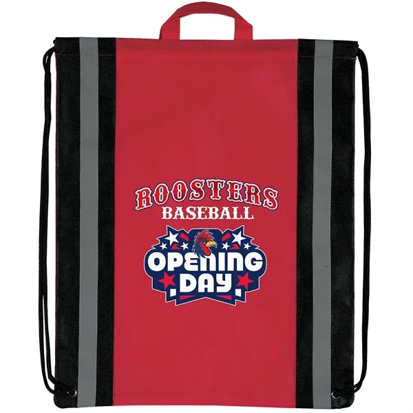 Non-Woven Backpack with two 1" wide reflective safety stripes and sturdy... from ASI 37940 Bag Makers Inc