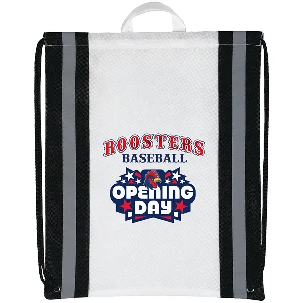 Non-Woven Backpack with two 1" wide reflective safety stripes and sturdy... from ASI 37940 Bag Makers Inc