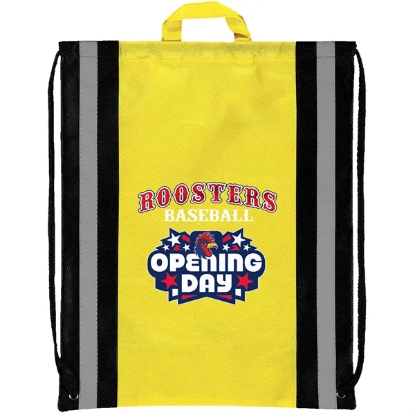 Non-Woven Backpack with two 1" wide reflective safety stripes and sturdy... from ASI 37940 Bag Makers Inc