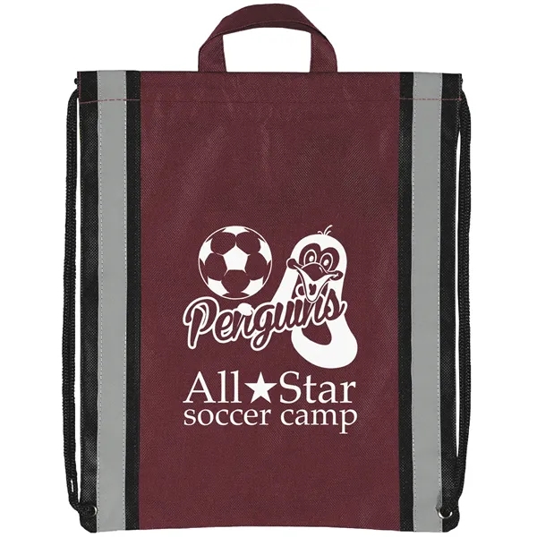 Non-Woven Backpack with two 1" wide reflective safety stripes and sturdy... from ASI 37940 Bag Makers Inc