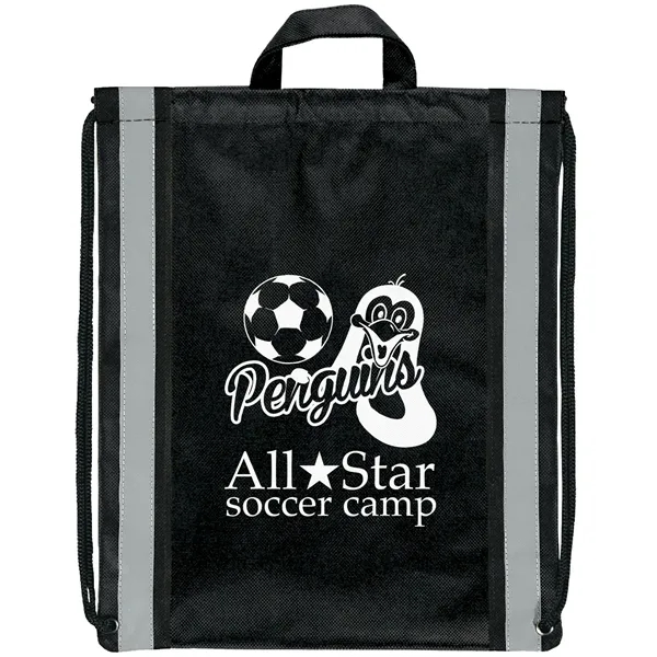 Non-Woven Backpack with two 1" wide reflective safety stripes and sturdy... from ASI 37940 Bag Makers Inc