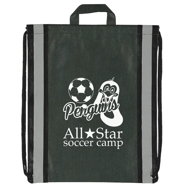 Non-Woven Backpack with two 1" wide reflective safety stripes and sturdy... from ASI 37940 Bag Makers Inc