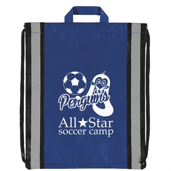 Non-Woven Backpack with two 1" wide reflective safety stripes and sturdy... from ASI 37940 Bag Makers Inc