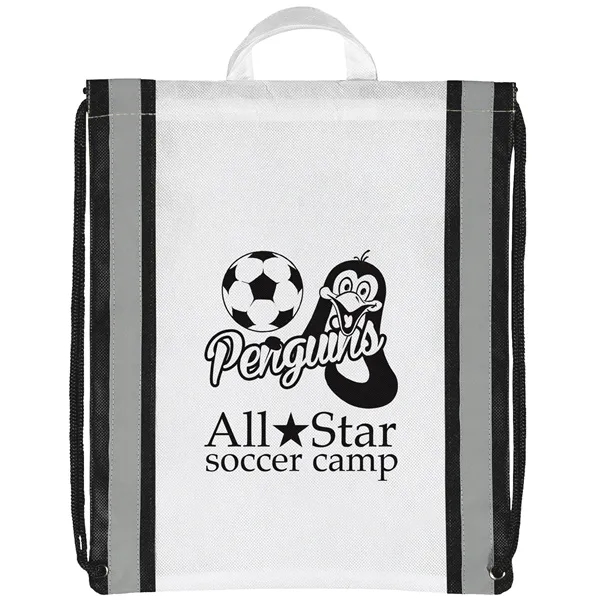 Non-Woven Backpack with two 1" wide reflective safety stripes and sturdy... from ASI 37940 Bag Makers Inc