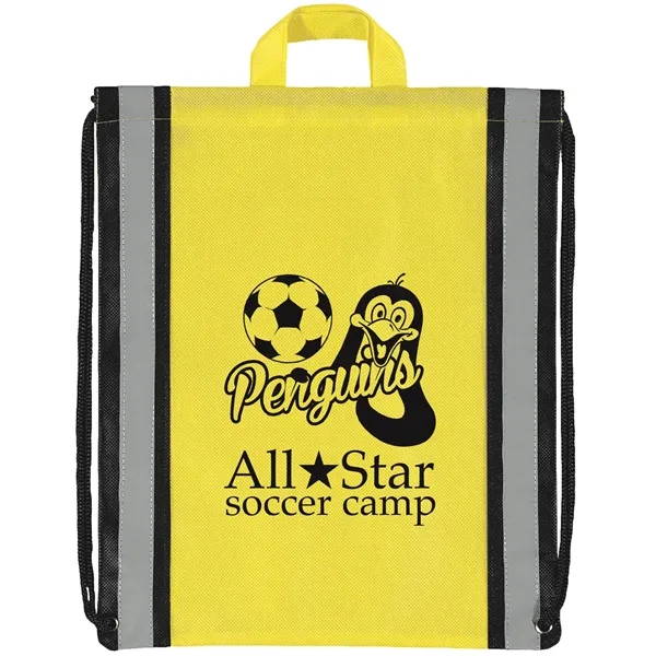 Non-Woven Backpack with two 1" wide reflective safety stripes and sturdy... from ASI 37940 Bag Makers Inc