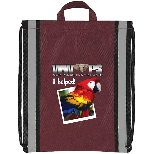 Non-Woven Backpack with two 1" wide reflective safety stripes and sturdy... from ASI 37940 Bag Makers Inc