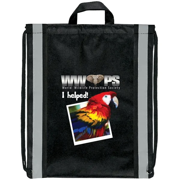 Non-Woven Backpack with two 1" wide reflective safety stripes and sturdy... from ASI 37940 Bag Makers Inc