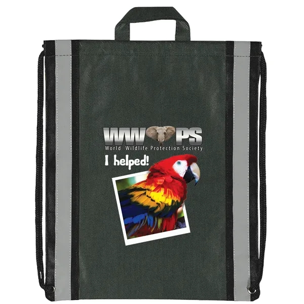 Non-Woven Backpack with two 1" wide reflective safety stripes and sturdy... from ASI 37940 Bag Makers Inc