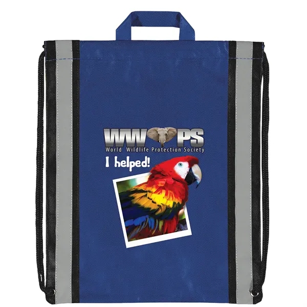 Non-Woven Backpack with two 1" wide reflective safety stripes and sturdy... from ASI 37940 Bag Makers Inc