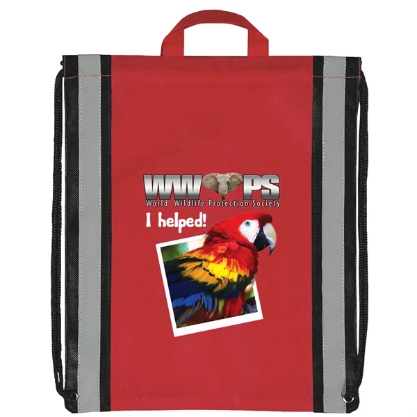 Non-Woven Backpack with two 1" wide reflective safety stripes and sturdy... from ASI 37940 Bag Makers Inc