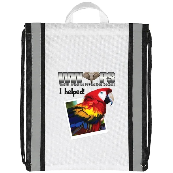 Non-Woven Backpack with two 1" wide reflective safety stripes and sturdy... from ASI 37940 Bag Makers Inc