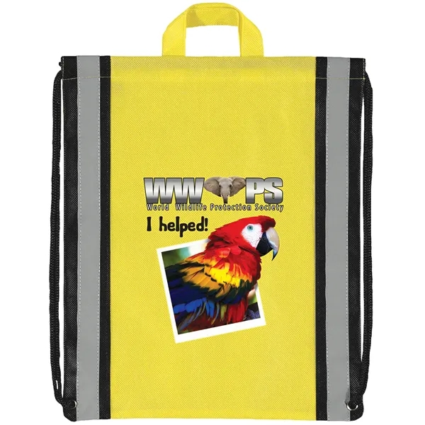 Non-Woven Backpack with two 1" wide reflective safety stripes and sturdy... from ASI 37940 Bag Makers Inc