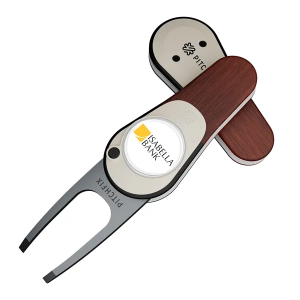 Dtainless steel and ABS golf divot fixer tool with removable ball... from ASI 52263 EMT
