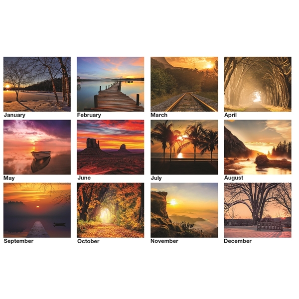 12 month wall calendar featuring photos of beautiful sunsets.... from ASI 50873 Drum-Line / Drum-line Inc