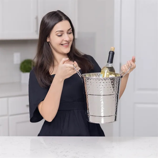 Timeless stainless steel wine bucket with elegant hammered texture.  Perfect... from ASI 39839 BrekX
