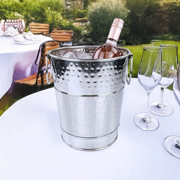 Timeless stainless steel wine bucket with elegant hammered texture.  Perfect... from ASI 39839 BrekX