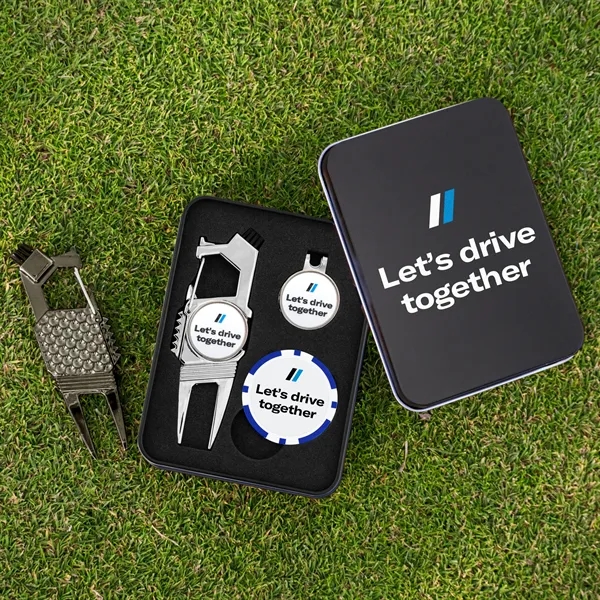 Golf n' Brew gift set with alloy divot repair tool, hat... from ASI 52263 EMT