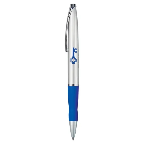 Retractable twist action ballpoint pen with rubberized finger grip section.... from ASI 31517 Admart Products / Admart Line