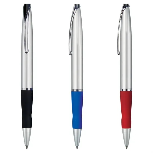 Retractable twist action ballpoint pen with rubberized finger grip section.... from ASI 31517 Admart Products / Admart Line