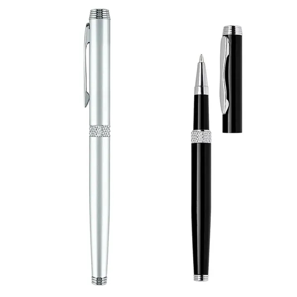 Metal Cap Off Rollerball Pen with daimond cut middle ring.... from ASI 31517 Admart Products / Admart Line