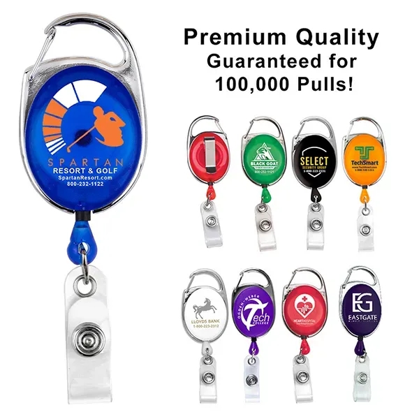30" retractable, carabiner-style badge reel made from ABS plastic.... from ASI 62660 Innovation Line