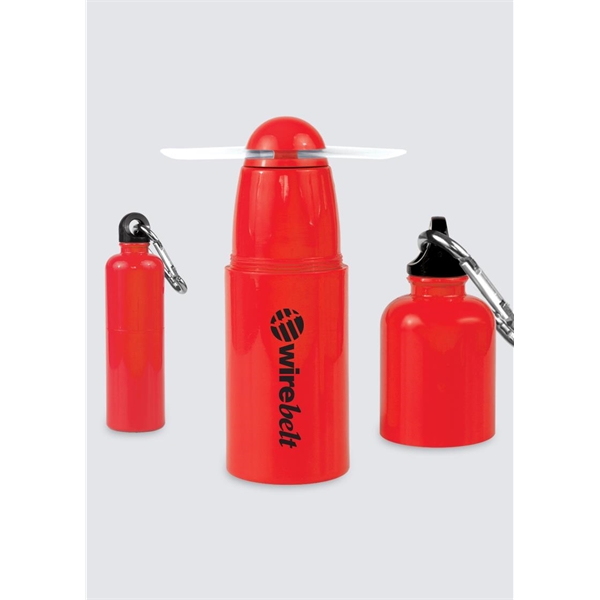 Clip'N Cool Carabiner Mini Fan is a 2-piece handheld waterbottle shape... from ASI 45450 CleggPromo / CleggPromo