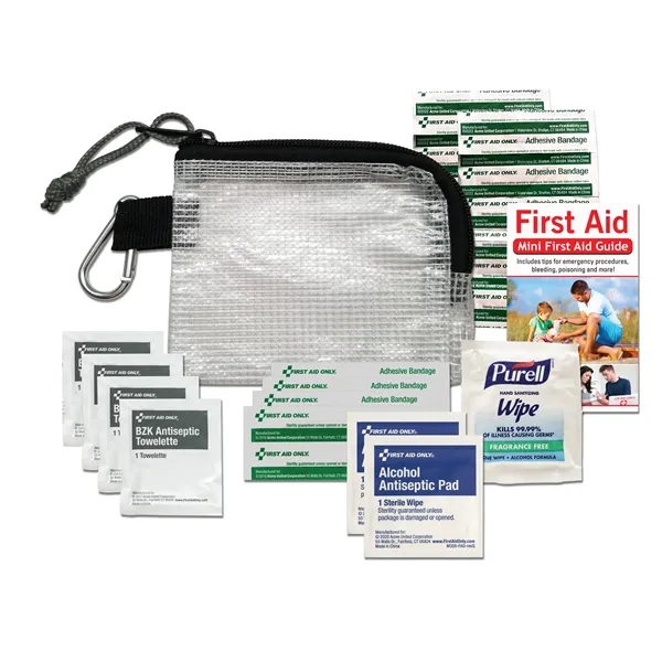 First aid kit with a translucent mesh bag and carabiner.... from ASI 84514 Safety Made