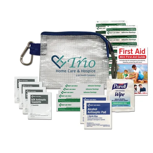 First aid kit with a translucent mesh bag and carabiner.... from ASI 84514 Safety Made