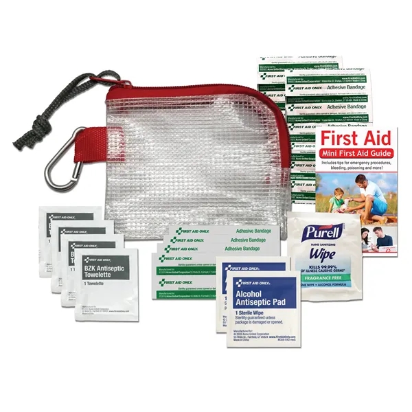 First aid kit with a translucent mesh bag and carabiner.... from ASI 84514 Safety Made