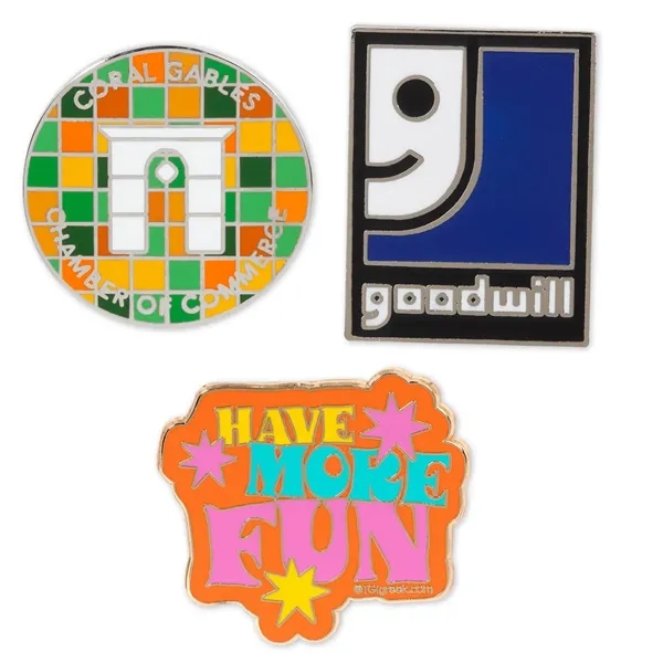 Custom hard enamel die-struck pin in 3/4", 1", 1.25", 1.5" or... from ASI 62088 IDProductsource