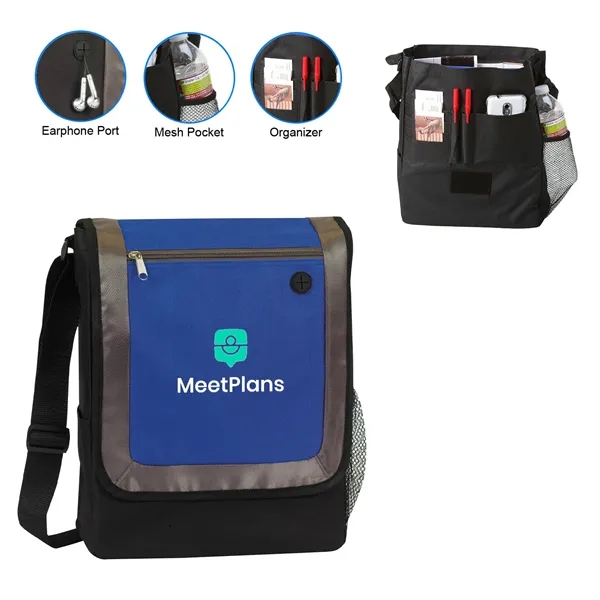 11" x 13.5" x 4.5" polyester/dobby messenger bag with front zip... from ASI 37980 Bagworld